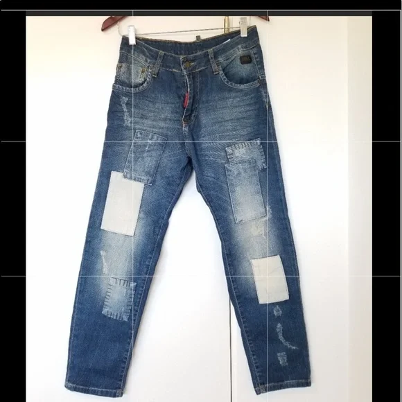 Dsquared patchwork boyfriend Jeans - Picture 2 of 9